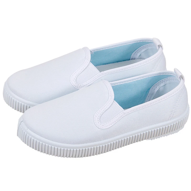 

White Casual Student Sneakers Baby Canvas Shoes Boys Girls Breathable School Indoor Outdoor Shoes Kids Flats 2021 Children Shoes