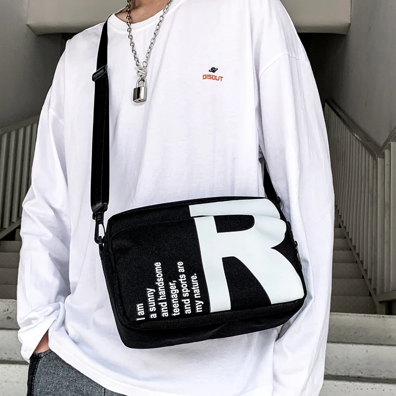

Модная брендовая сумка-мессенджер с принтом букв, Женская квадратная сумка на одно плечо, популярная Холщовая Сумка для студентов