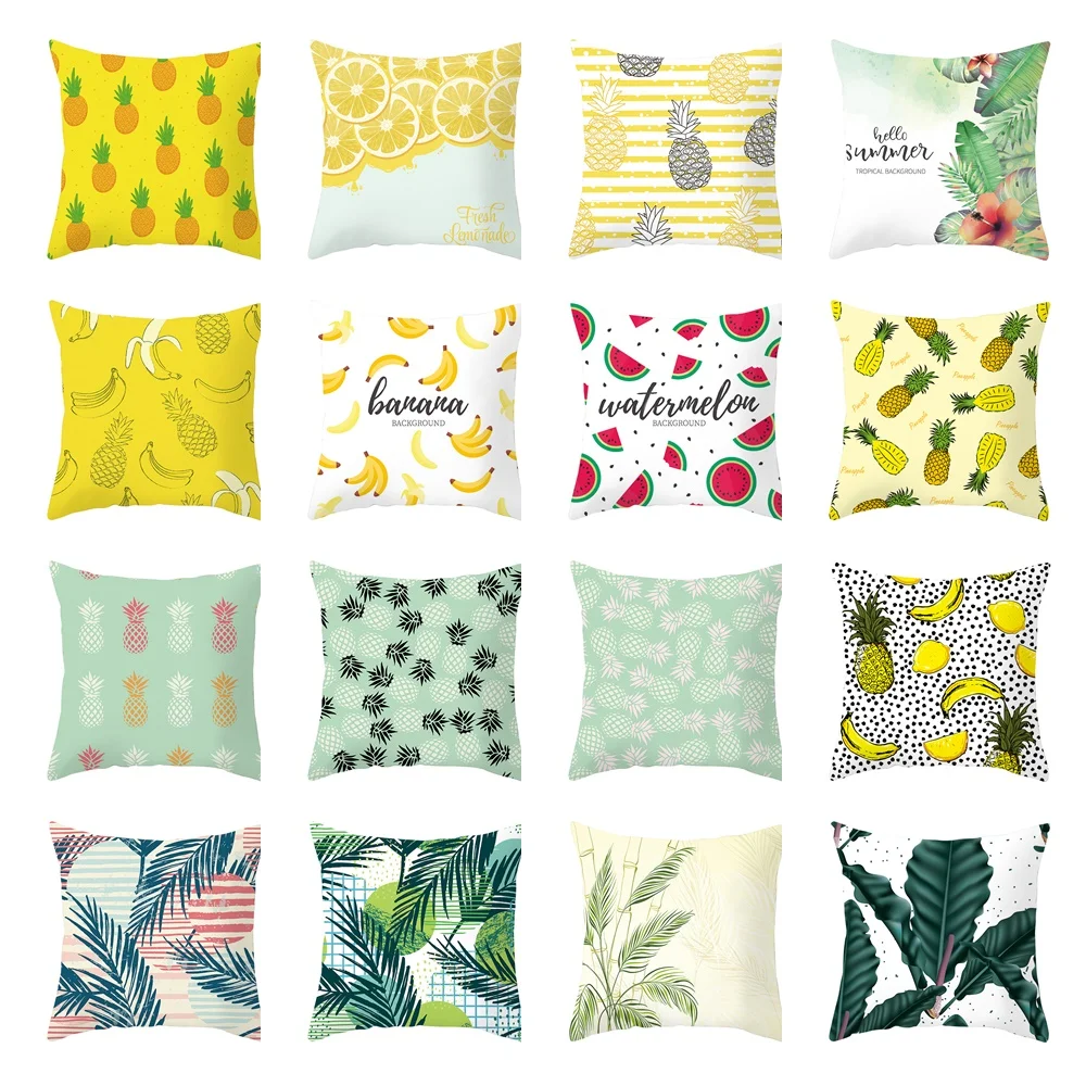 

Tropical Fruits Pineapple Banana Print Cushion Cover Nordic Style Pillow Case Living Room Home Decoration Sofa Chair Pillowcase