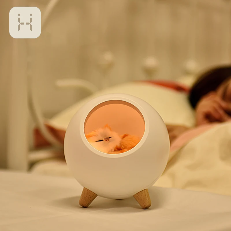 Прикроватный светильник в форме милого кота USB Перезаряжаемый ночник лампы с