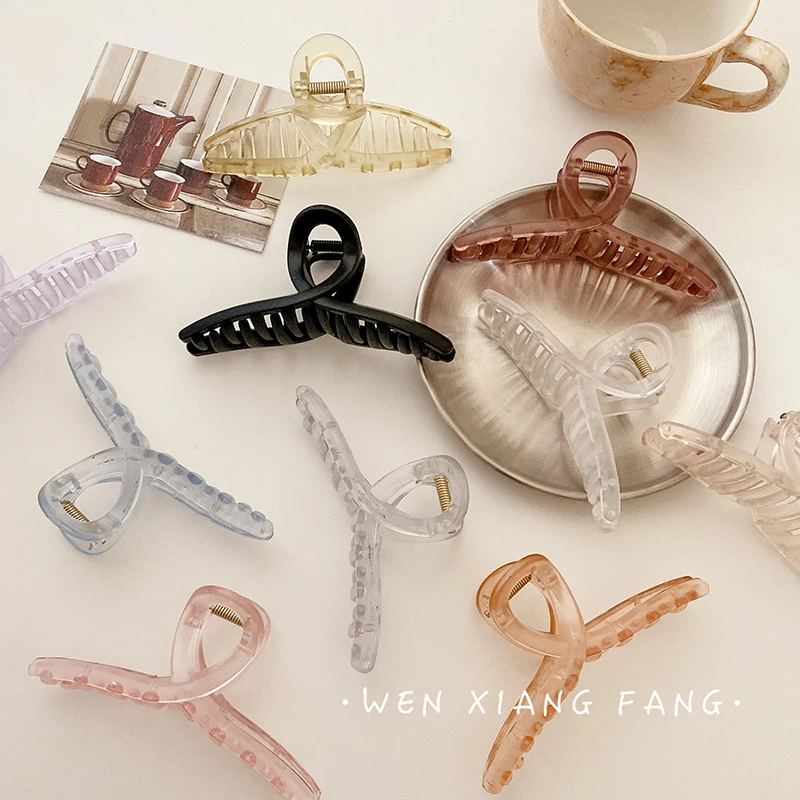 Женская прозрачная заколка в Корейском стиле элегантная пряжка для волос