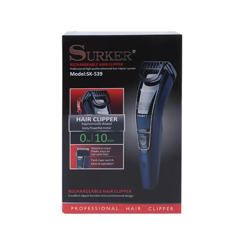 Машинка для стрижки волос surker 0-10 мм зарядка от USB беспроводная перезаряжаемая SK-539