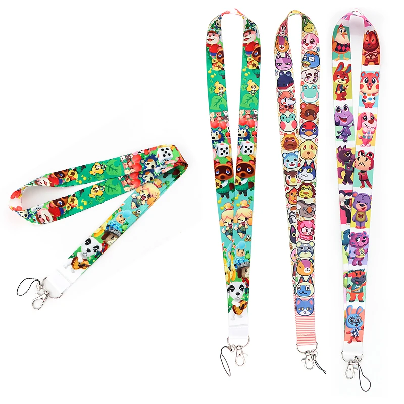 

20pcs/lot AD875 Patchfan Cartoon Animals World Lanyard Keychain keys Badge ID Mobile Phone Rope Lanyard With Card Holder Cover