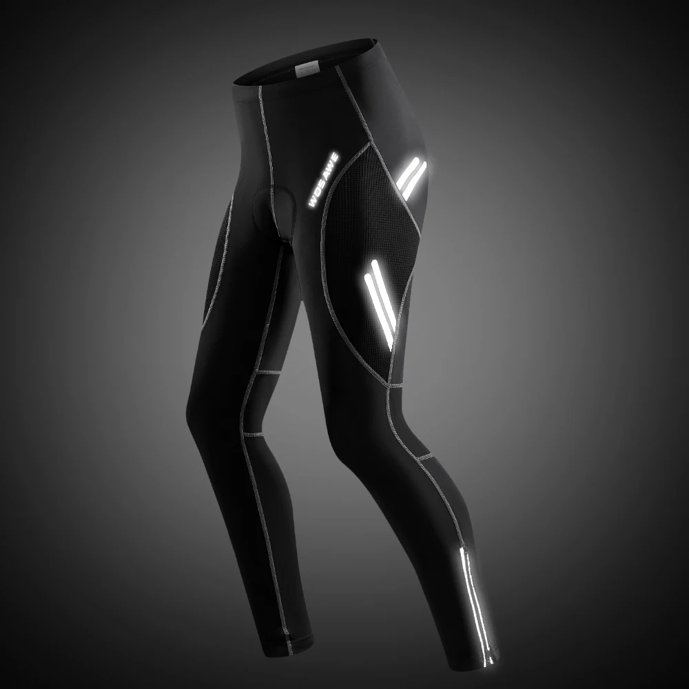 Мужские велосипедные колготки WOSAWE дышащие спортивные однотонные черные брюки