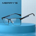 Мужские квадратные очки для близорукости MERRYS, дизайнерские роскошные очки в деловом стиле с оправой из титанового сплава , по рецепту, S2152