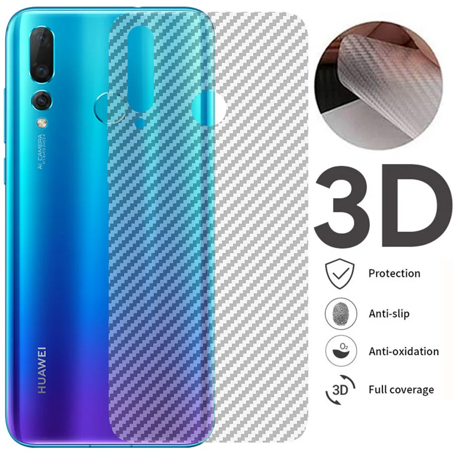 5 шт. заднее полное защитное покрытие пленка для huawei Y9 Y7 Prime Y6 3D углеродное волокно Защита экрана для huawei Y6 Prime Y5