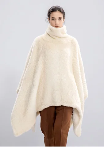 Arlenesain, 2019, новая модная накидка нестандартного дизайна из меха норки, с волнистым воротником