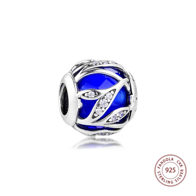 CKK Fits Europe Bracelet 925 Sterling Silver Charm Bead Blue Crystal Nature's Radiance Beads for Jewelry Making kralen