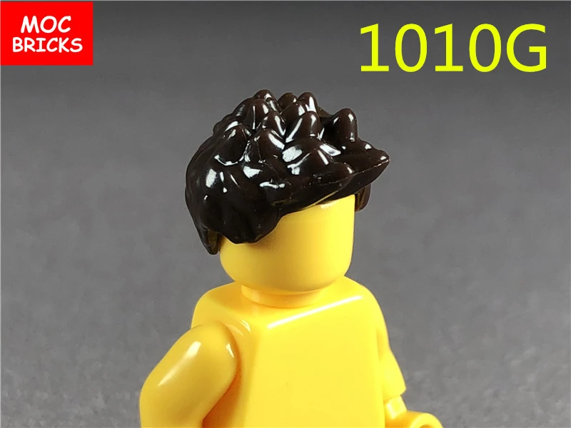 1010G 10 шт./лот кубики Moc DIY фигурки части мужские волосы Мини Аксессуары для кукол развивающие строительные блоки игрушки для детей рождественские подарки - Цвет: 1010G