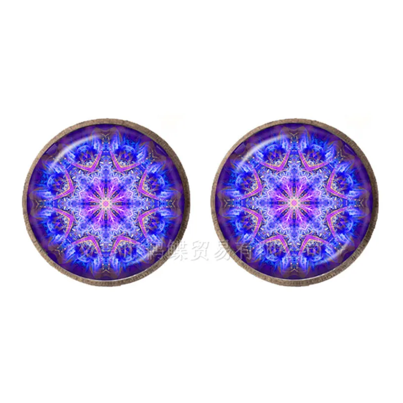 Новое поступление Мандала серьги-гвоздики символ ом дзэн-буддизм Ретро