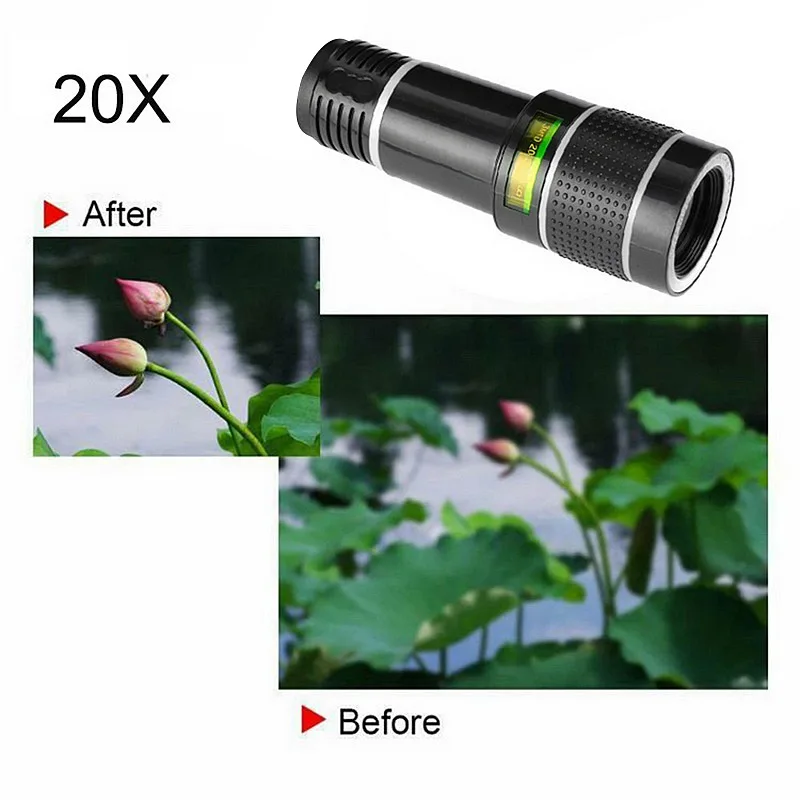

20X Zoom Telephoto Lens Universal External Mobile Phone Camera Lens with Clip for Viewing Travel For iPhone/Phone Universal lens