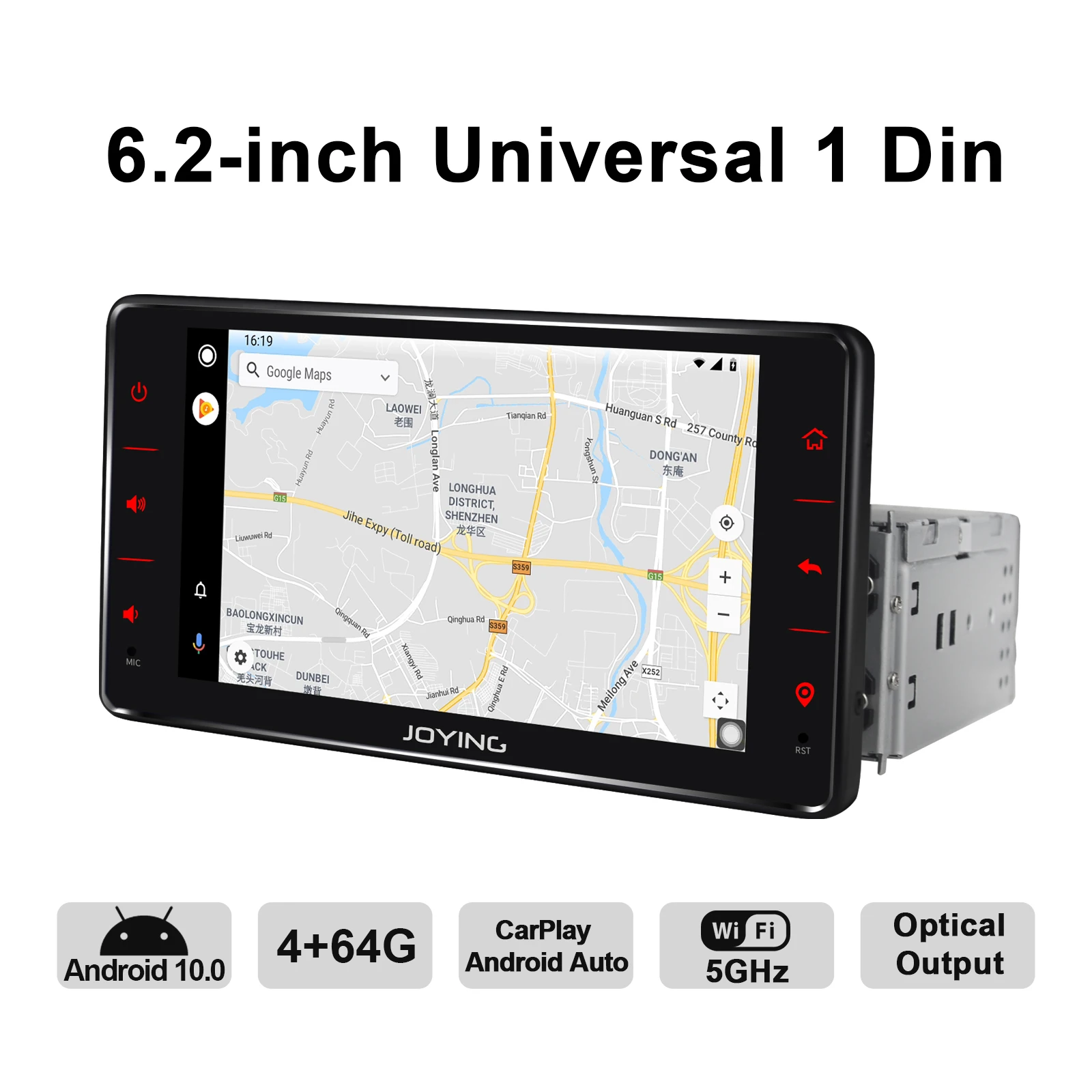 android 10 head unit car radio 6 2 inch 4gb64gb support 4gcarplayandroid autofast boot audio rds video gps navigation 5g wif free global shipping