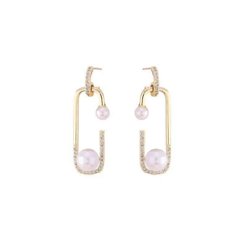 

Unusual Earrings Pearl Irregular Pin Dangle Earring For Woman Fashion Jewelry Luxury Earrings 2020 Trend Girl's Party Earrings
