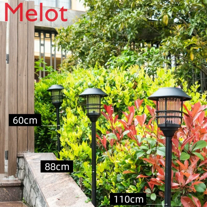 저렴한 태양열 야외 마당 램프 가정용 방수 야외 정원 잔디 램프 풍경 장식 지상 연결 조명