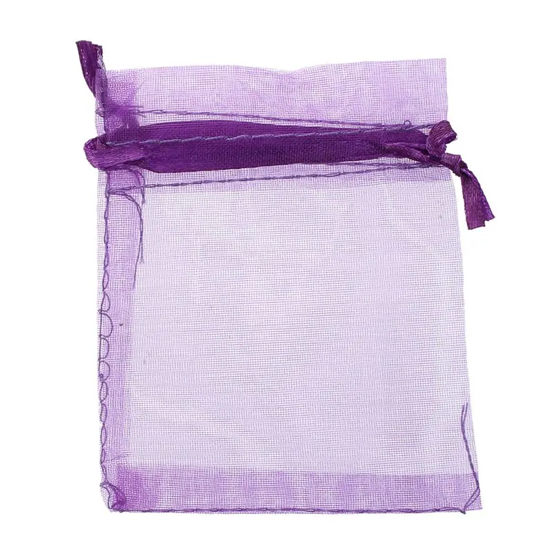 Упаковка из 10 шт. красивая темно фиолетовой органзы подарок и пользу Сумки 7 см x 9