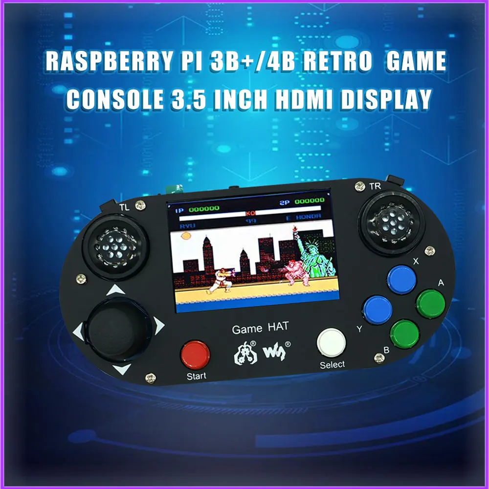 

Raspberry Pi 4 / 3 B + Plus / 3B / Zero W игровая консоль RetroPie Game HAT, геймпад с 480x320 3,5 дюймовым IPS экраном RPI122