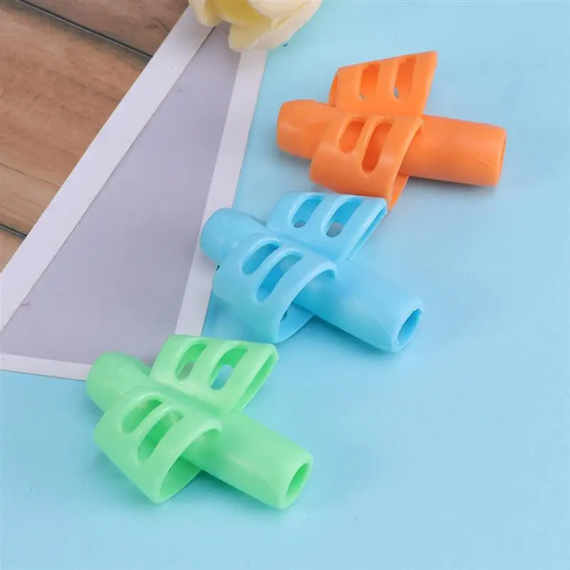 6 шт. силиконовая ручка захвата двойные пальцы тренажер для письма Корректор