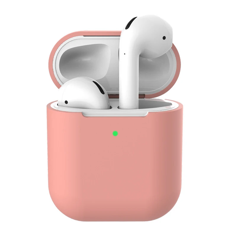 Coral orange Чехол для наушников Apple AirPods2 Мягкий силиконовый чехол беспроводной Bluetooth защитный чехол для наушников для Air Pods чехол - Цвет: Coral orange
