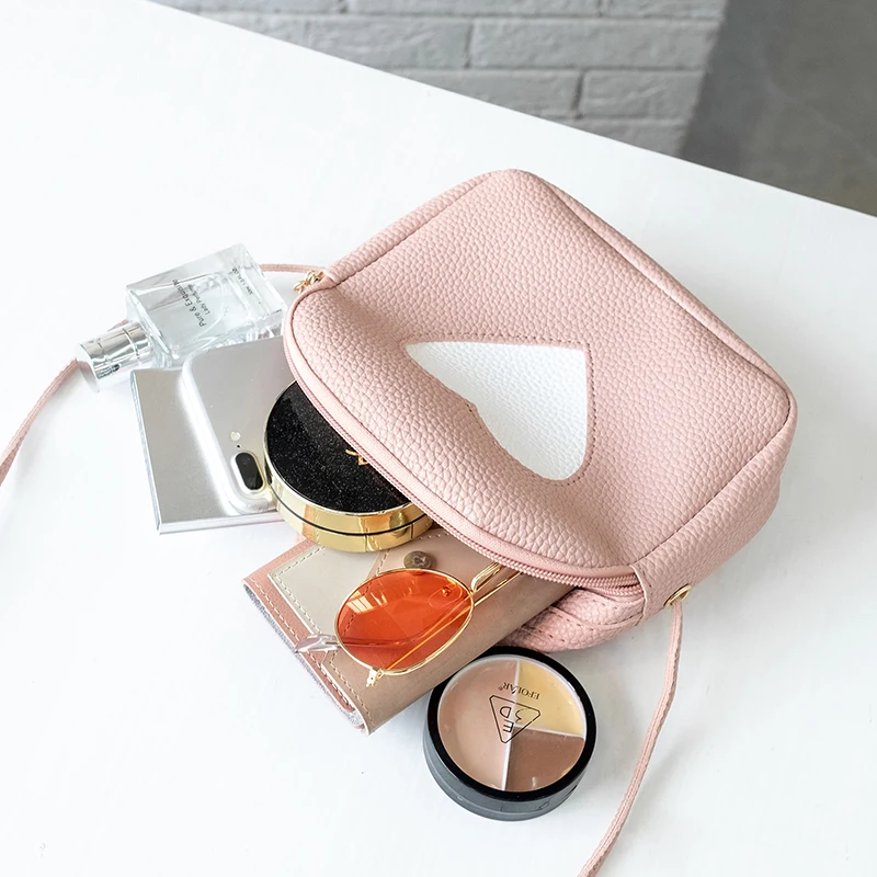 UKQLING маленькая свежая женская сумка с принтом в виде сердца клапаном для девочек