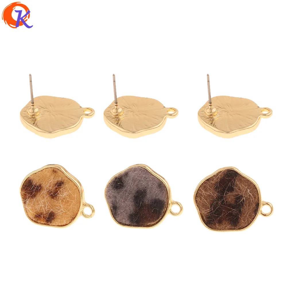 

Cordial Design 50Pcs 16*19MM Jewelry Accessories/Hand Made/Irregular Shape/Leopard Print Effect/DIY Jewelry Making/Earrings Stud