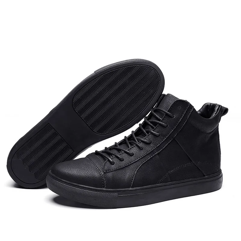 Новинка 2019 года мужские кожаные ботинки модные теплые Брендовые ботильоны из