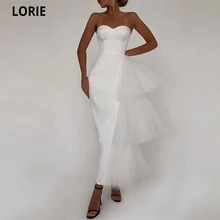 LORIE – robe de soirée de forme sirène, tenue de soirée de standing, Simple, avec Tulle, noir/blanc, 2021  (3)