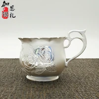 pure silver coffee cup 999 foot silver teapot water cup kung fu tea master cup pure handmade silver cup justice cup mug