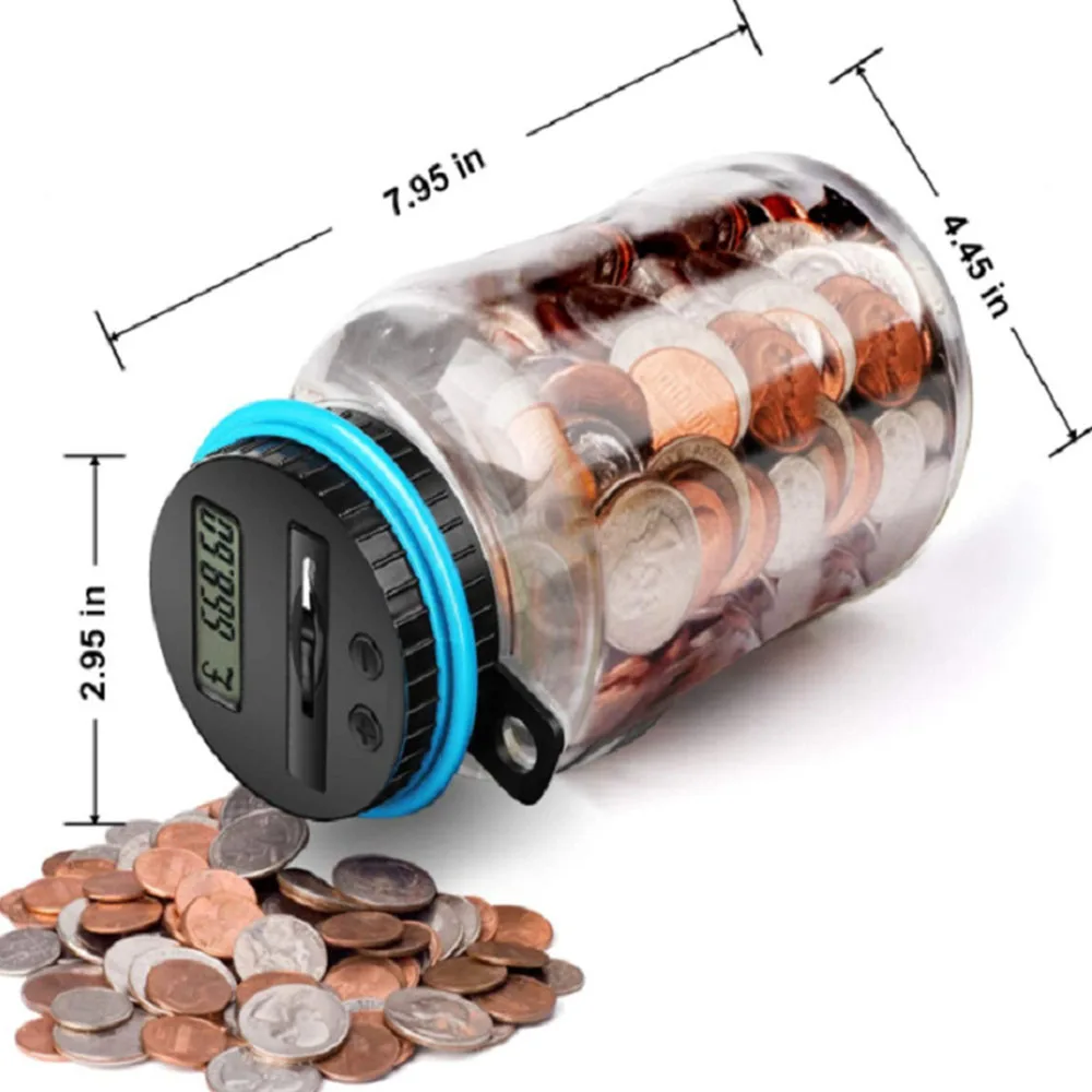 

Piggy Bank Counter Coin Electronic Digital LCD Counting Coin Money Saving Box Jar Coins Storage Box For USD EURO GBP Money