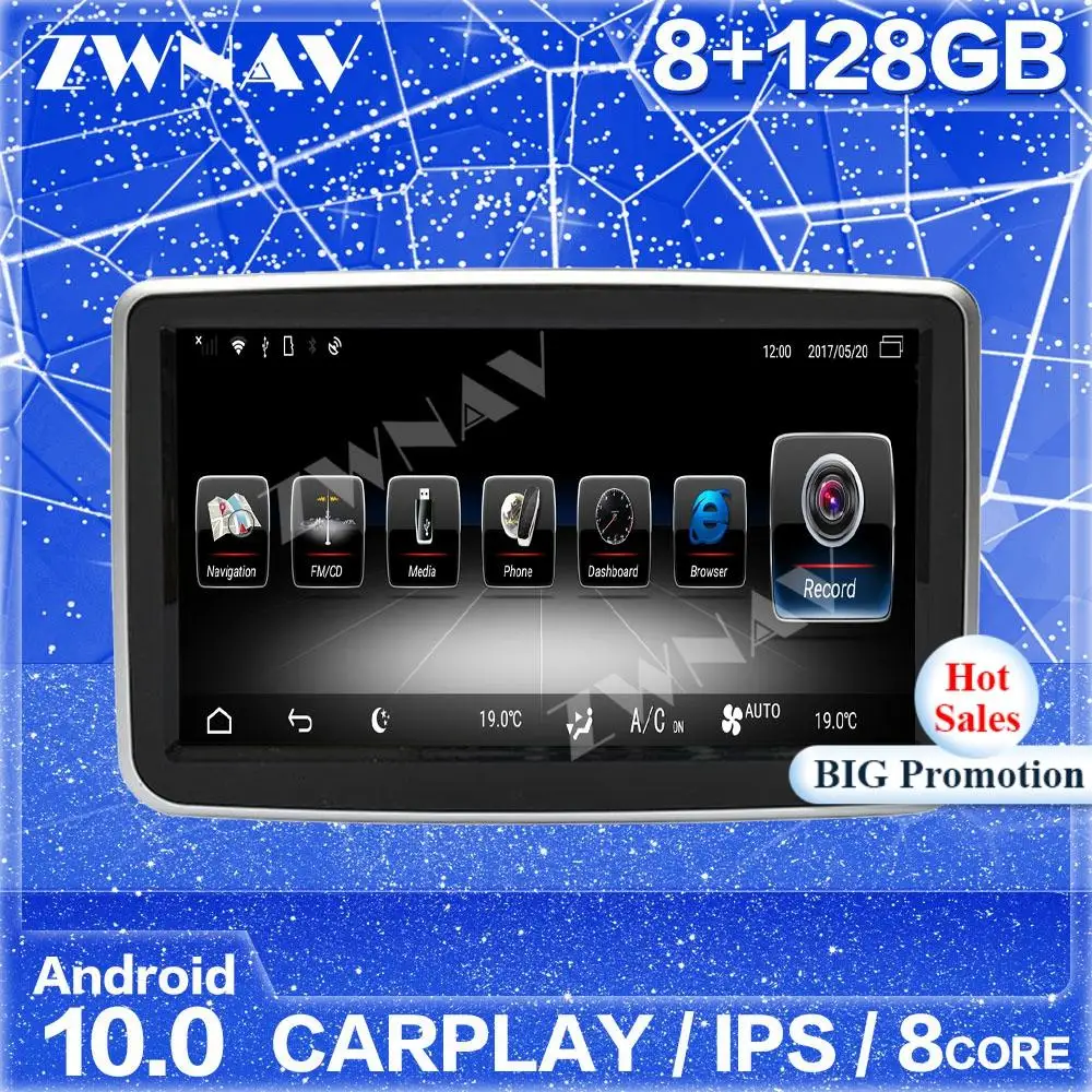 

128G сенсорный экран Android 10,0 плеер для Benz A B CLA GLA G 2013 2014 2015 GPS-навигация аудио радио стереоприемник головное устройство