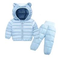 2021 fashion winter clothing sets baby boy warm hooded down jackets pants baby girls boys snowsuit coats children clothes