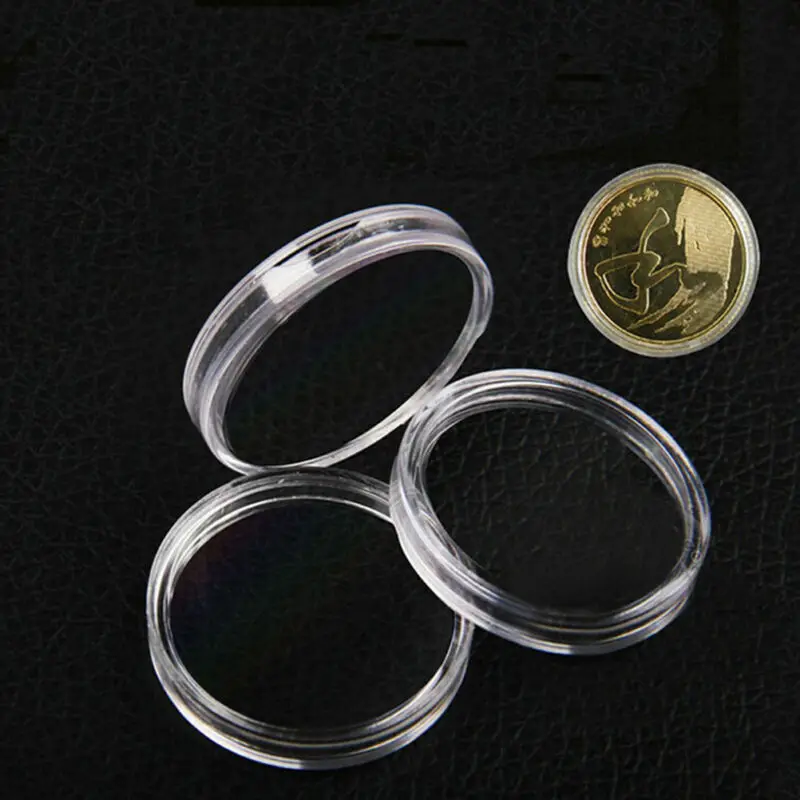 

10/25PCS Transparent Plastic Coin Holder Coin Collecting Box Case for Coins Storage Capsules Protection Boxes Container 21-45mm