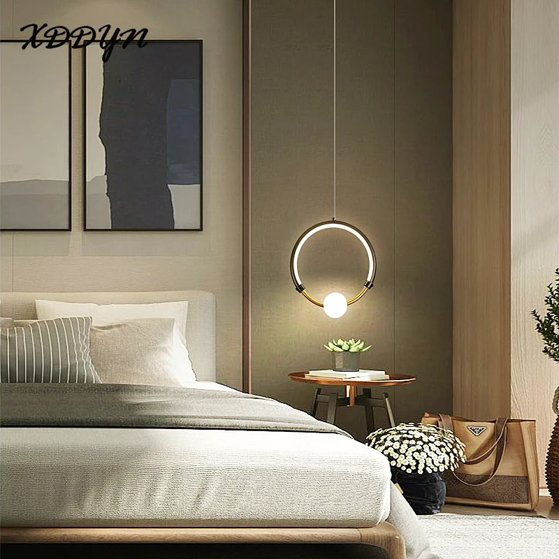 

XDDYN Modern pendant lamp indoor for living room bedroom dining room pendant light bedside square/round home decorative lamp