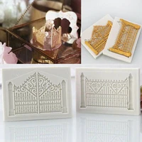 3d door gate fence silicone fondant cake sugar craft mold chocolate baking mould