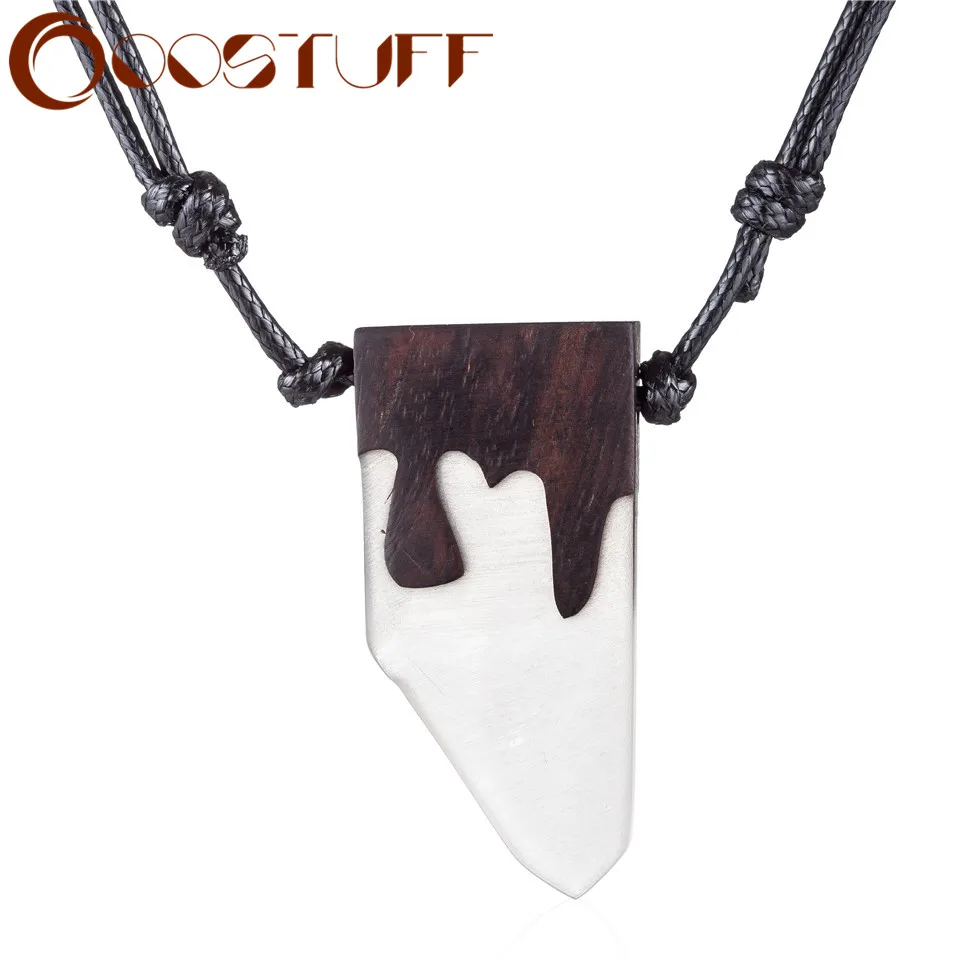 Женское колье чокер из дерева и смолы длинное ожерелье ручной работы колье|long