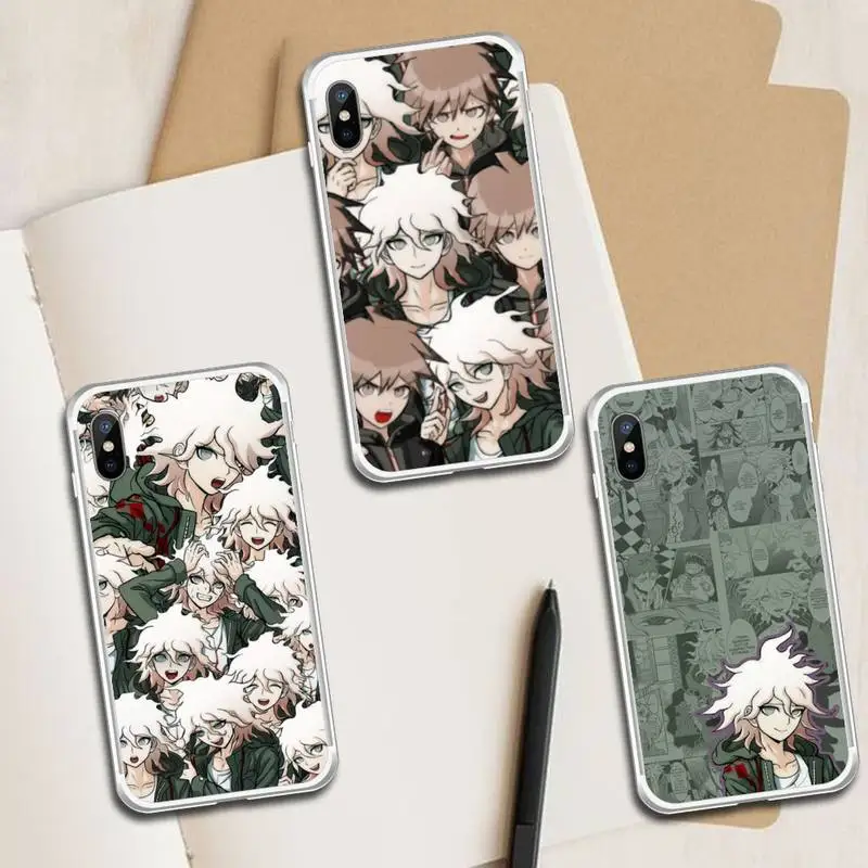 

Makoto Nagito Komaeda Anime Phone Case Transparent for iPhone 6 7 8 11 12 s mini pro X XS XR MAX Plus