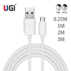 Кабель UGI usb-c, Micro USB, для Samsung, Huawei, Xiaomi, RedMi, Oneplus +, Realme, HTC, белый