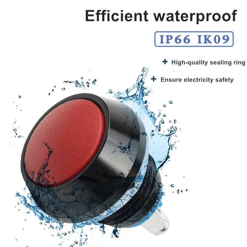 2PCS 12mm3A Metal Button Switch Full Oxygen Color Large Head Mini Round IK09 IP66 Waterproof Self Reset Small | Лампы и освещение