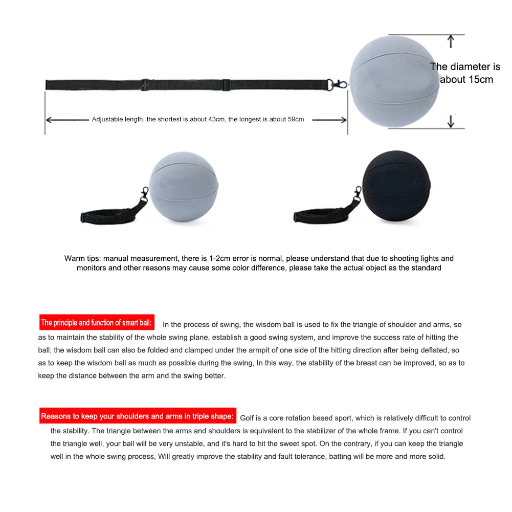 

Inflatable Golf Intelligent Impact Ball Golf Swing Trainer Aid Practice Posture Correction Training supply Suitable for all ages