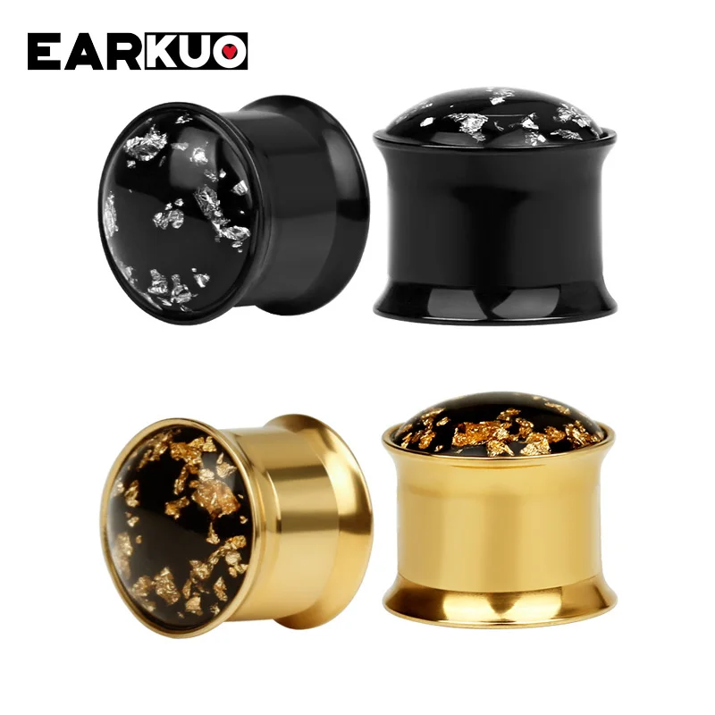 Серьги-расширители EARKUO из нержавеющей стали с опаловыми кристаллами ювелирные