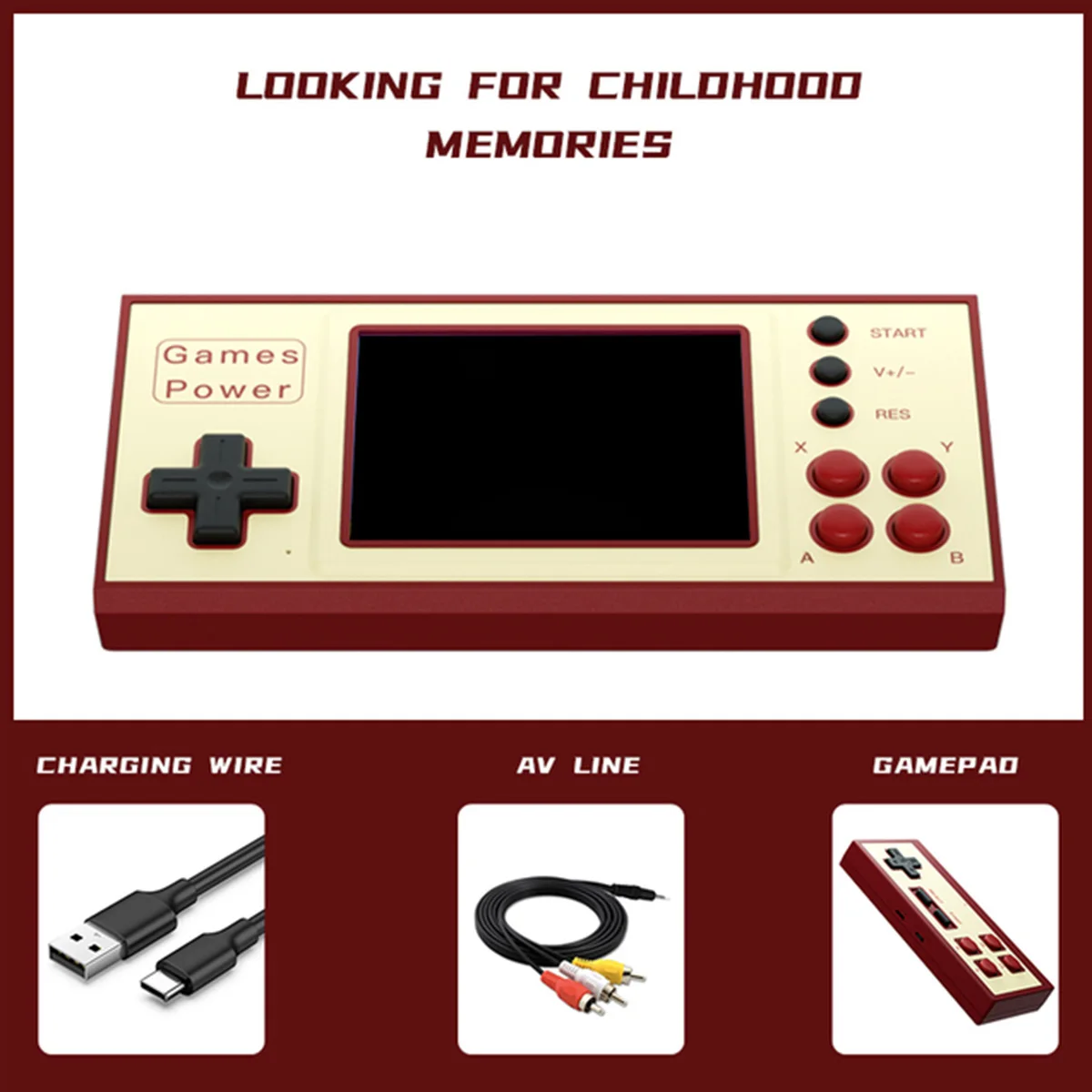 

Карманная портативная игровая консоль 1/2 человек 128 МБ встроенные 500 классических игр мини-игровая консоль с перезаряжаемой батареей 1000 мАч ...