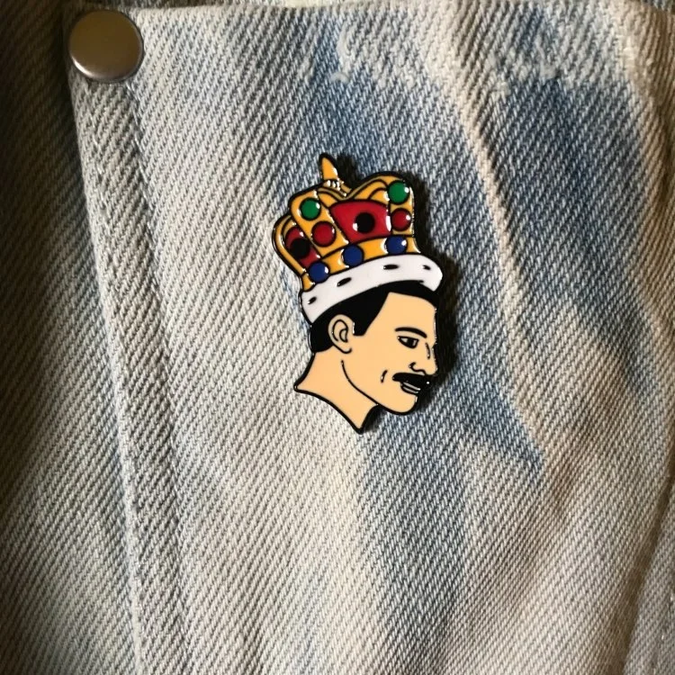 Корона человека Фредди Меркурий Эмаль Булавка королева отворот булавка музыка