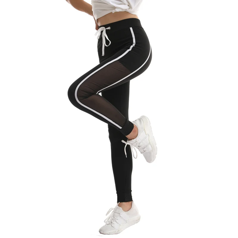 Glam city Joggers женские белые брюки с завязками и сеткой, корейские спортивные штаны для тренировок, женские брюки, женские готические брюки