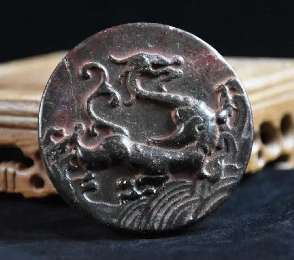 

Хуншанская культура архаизированная черная железная метеоритная скульптура круглая четыре великих животных био статуя