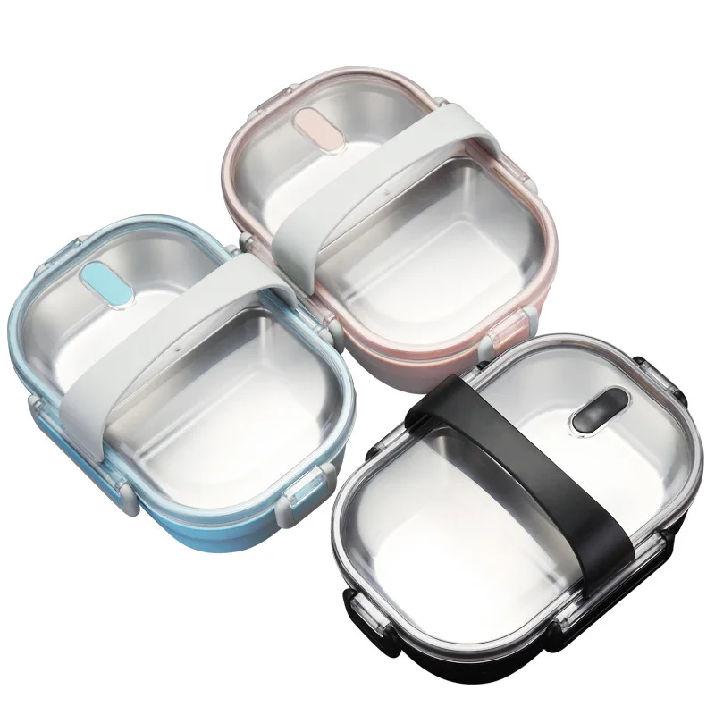 

Japanese Style Lunch Box 304 Stainless Steel Lunch Box No Odor Seperated Sealed 1 People Insulated Container Students Container