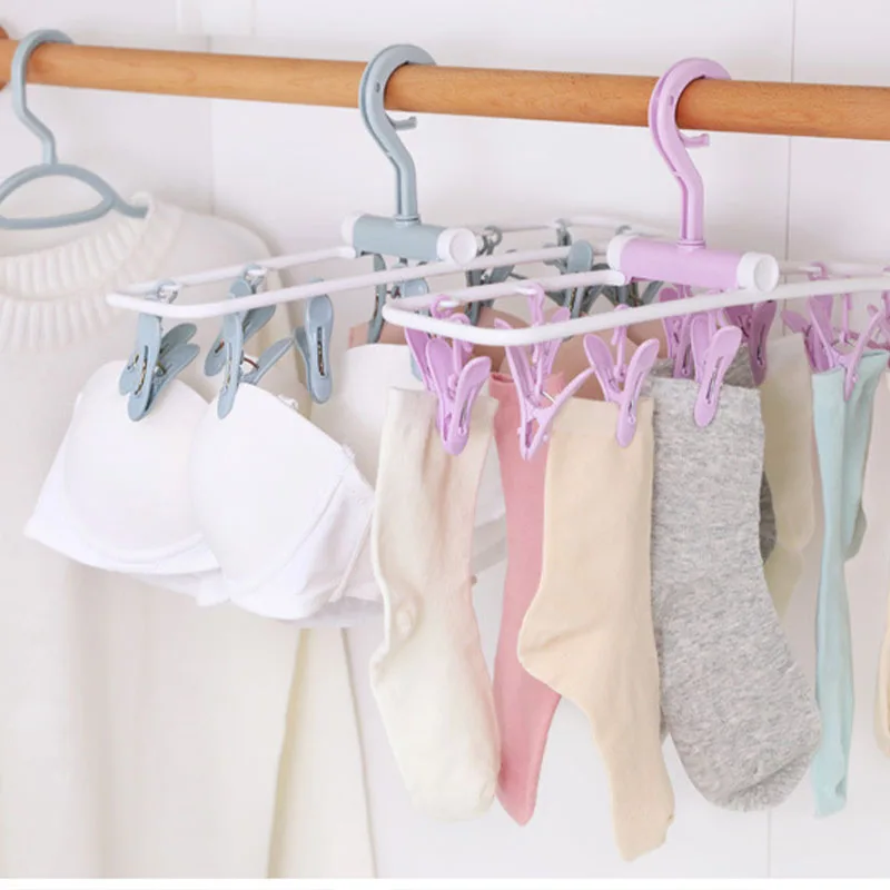 Многофункциональная Складная сушилка для одежды 12 зажимов пластиковая нижнее