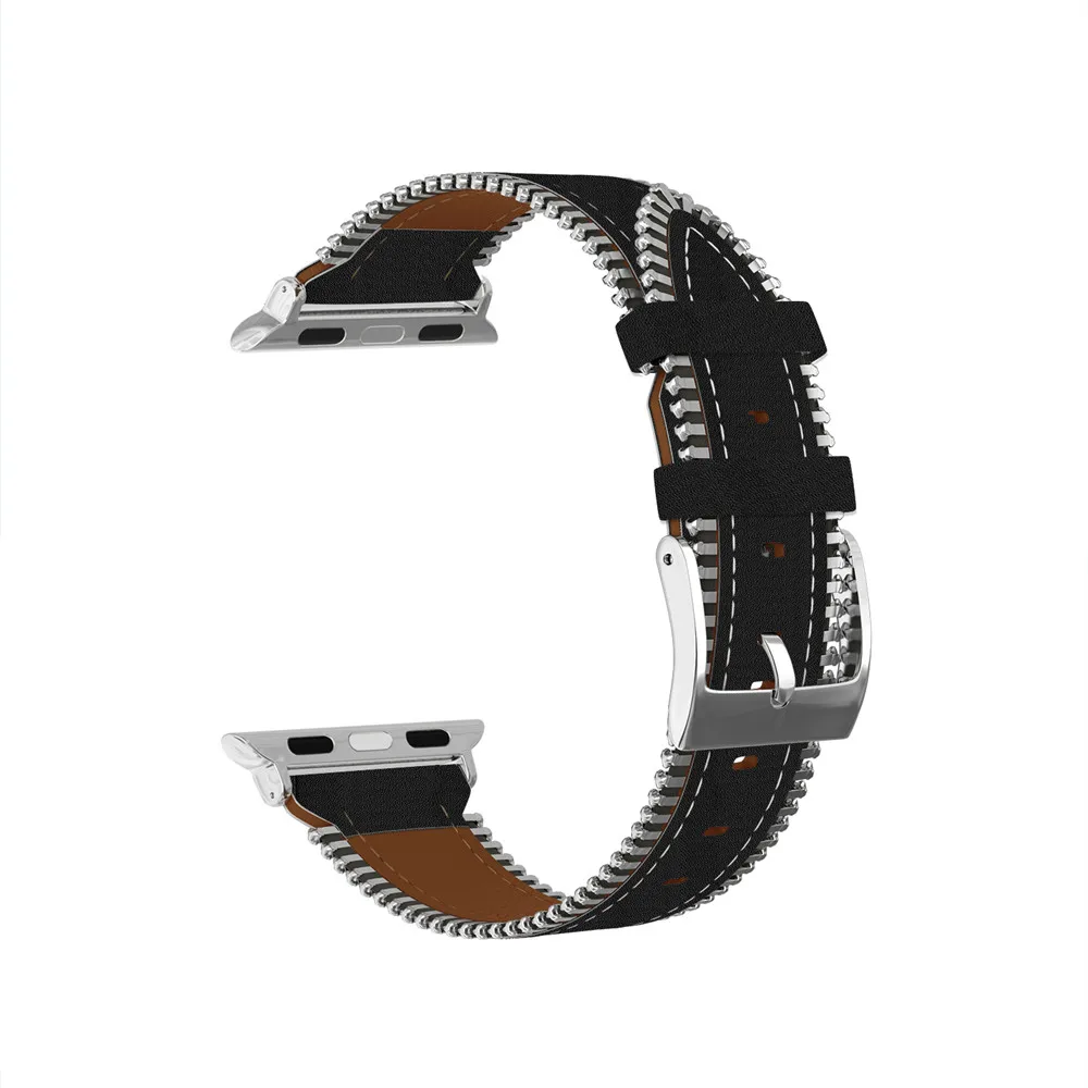 40 мм 44 мм кожаный ремешок для Apple Watch Band 4 38 мм 42 мм браслет ремень для iWatch 3 2 1 Боковая цепь дизайн