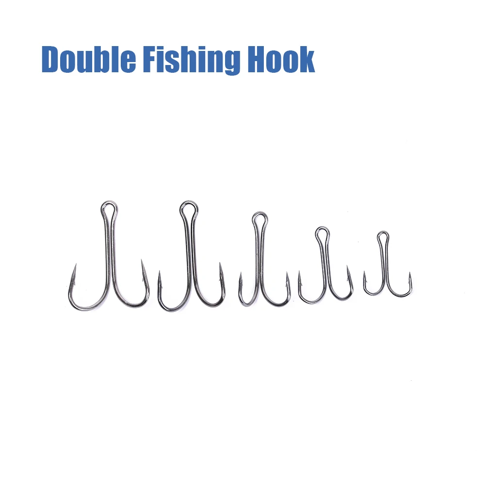 Двойной рыболовный крючок из прочной высокоуглеродистой стали 50 шт. 5 размеров