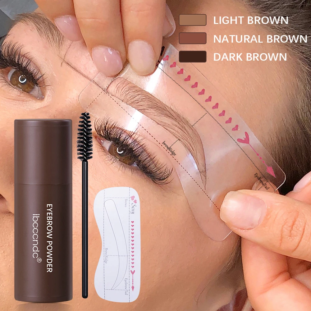 

Eyebrow Stamp Shaping Set Waterproof Brow Stencil Powder Kit Contour Makeup