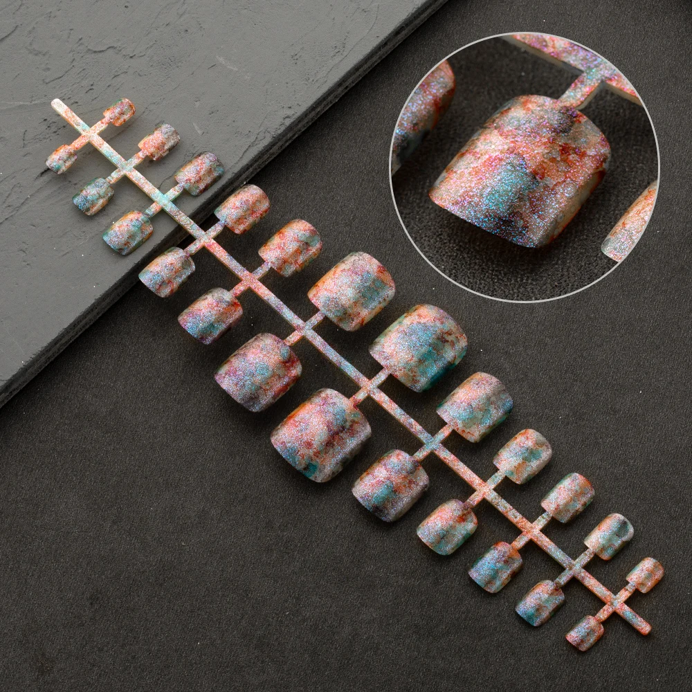 Накладные ногти для ногтей 1 шт. разноцветные с мерцающим блеском накладные