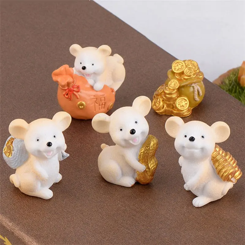 1 шт. Монета на удачу мультяшное украшение &quotмышь&quot богатые мыши Статуэтка
